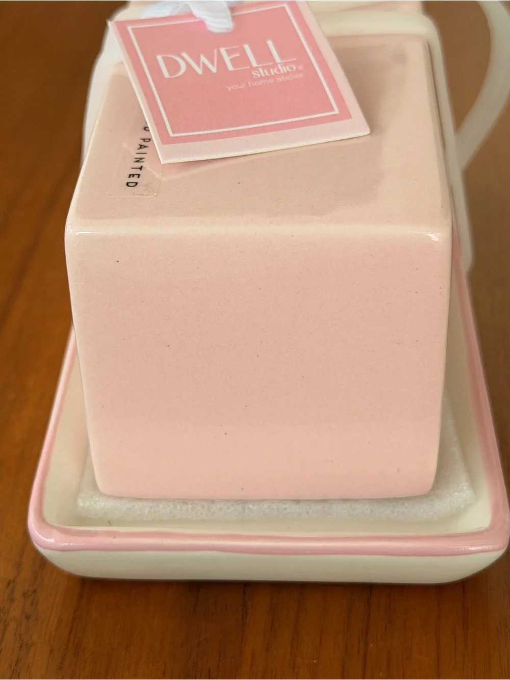Dwell studio pink “buttah” butter dish container
